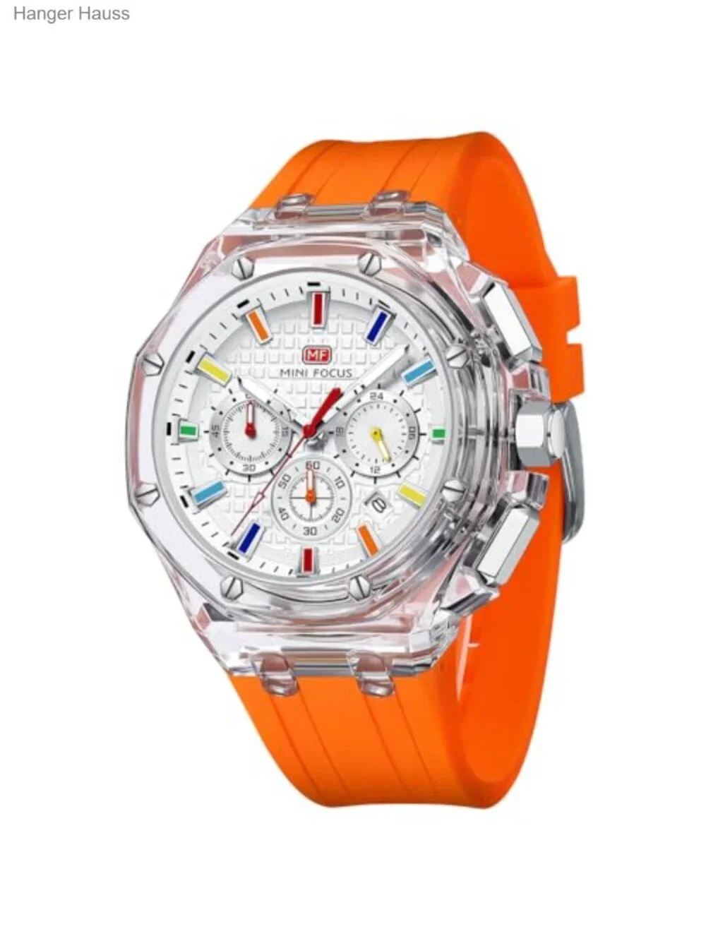 Multifunctional Transparent Silicone Strap Quartz Watch for Men